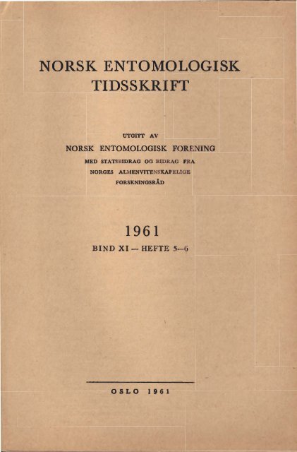 norsk entomolog.1sk tidsskrift - Norsk entomologisk forening