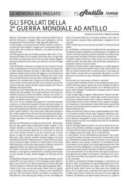 giornale antillo notizie - Comune di Antillo