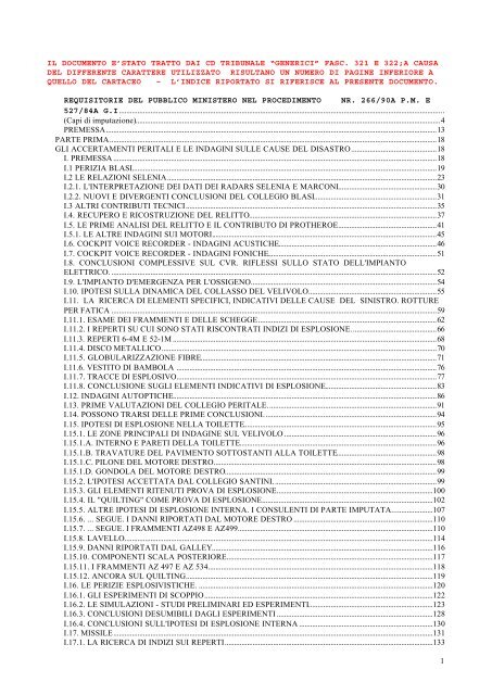 1 il documento e'stato tratto dai cd tribunale “generici” fasc. 321 e ...