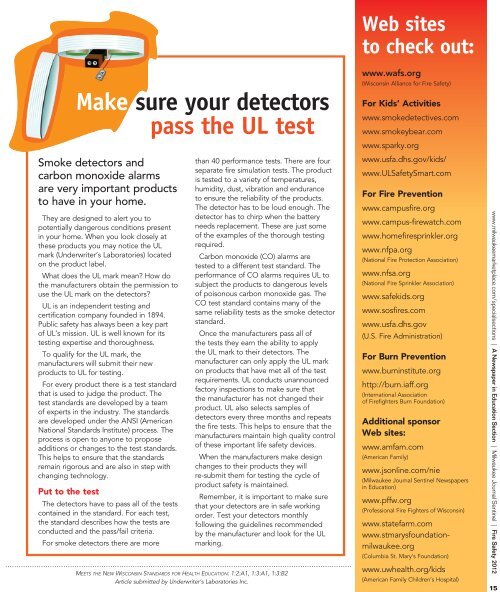 Download the Fire Safety Section PDF - Newspapers In Education