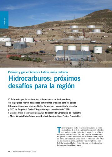 Hidrocarburos: próximos desafíos para la región - Petrotecnia