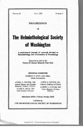 The Helminthological Society of Washington - Peru State College