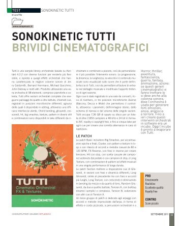 sonokinetic tutti Brividi cinematografici