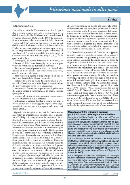 “infrastruttura Diritti Umani” in Italia ( AA.VV. - 2001 - 2002)