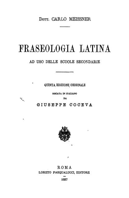 Fraseologia latina - Accademia Vivarium Novum