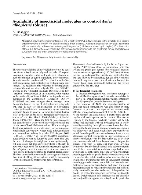 impaginato piccolo - Società Italiana di Parassitologia (SoIPa)