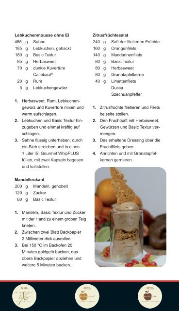 Rezepturen "Lebkuchenmousse, Mandelkrokant ... - herbacuisine