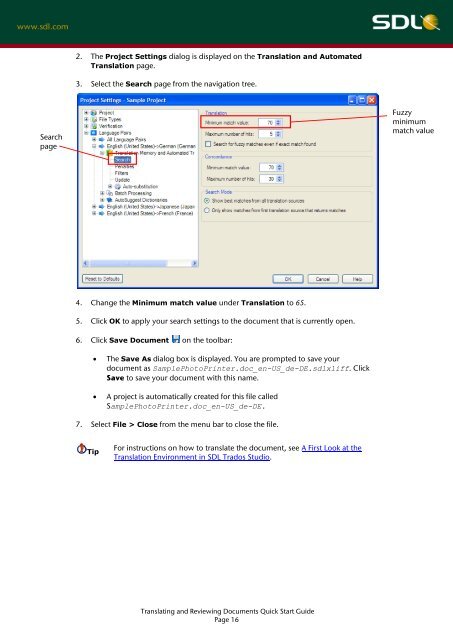 SDL Trados Studio Translating and Reviewing ... - Translationzone