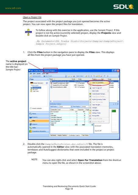 SDL Trados Studio Translating and Reviewing ... - Translationzone