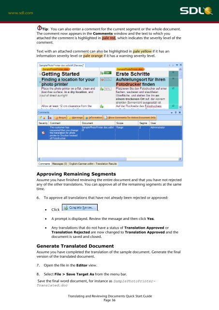 SDL Trados Studio Translating and Reviewing ... - Translationzone