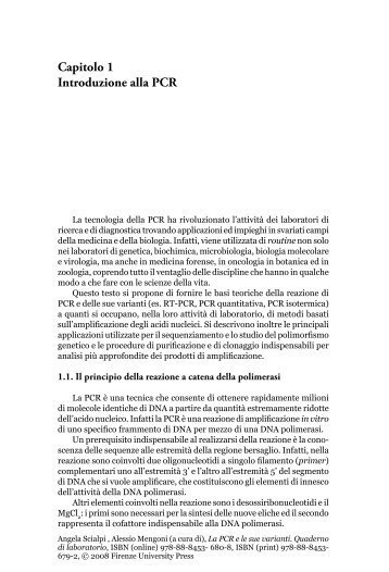 Capitolo 1 - Introduzione alla PCR (PDF) - Firenze University Press