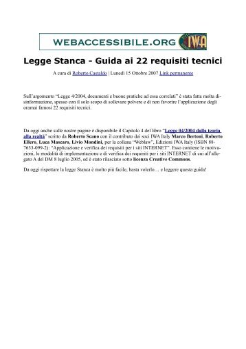 Legge Stanca - Guida ai 22 requisiti tecnici