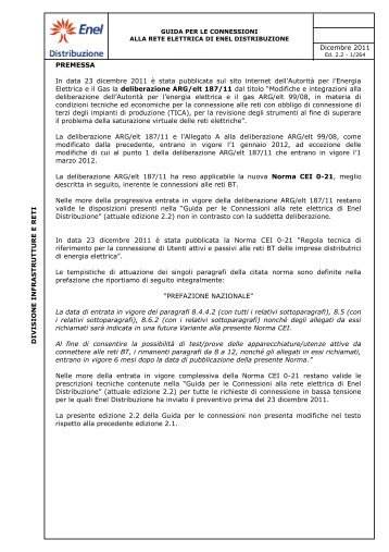 Guida per le connessioni alla rete elettrica di Enel Distribuzione