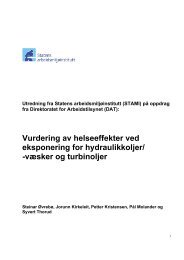 Vurdering av helseeffekter ved eksponering for hydraulikkoljer ...