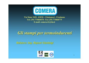 Gli stampi per termoindurenti - Consorziotecnopolo.It