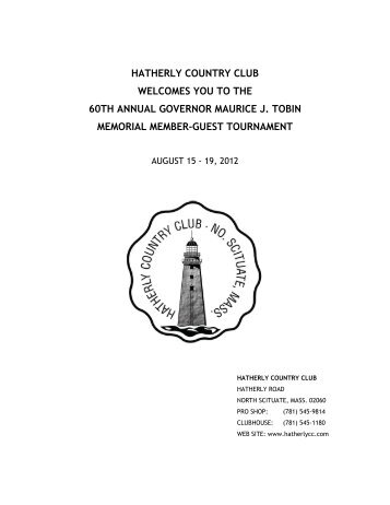 hatherly country club welcomes you to the 60th annual governor ...
