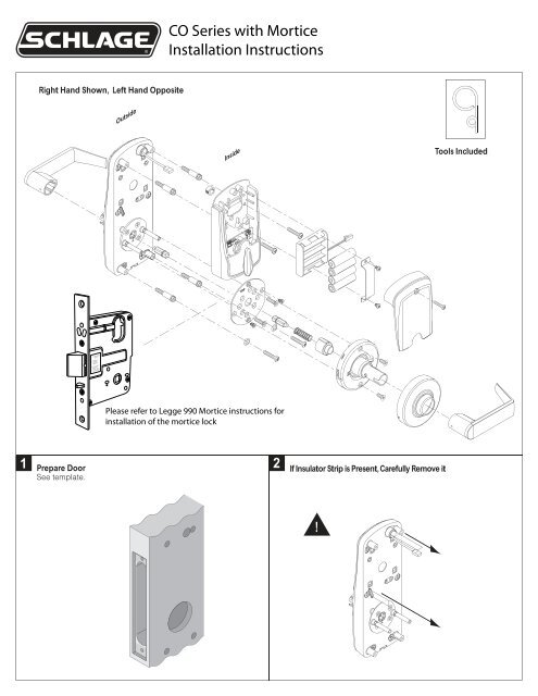 CO with mortice installation instructions - Ingersoll Rand