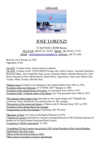 JOSE LORENZI Born the 24 of January in 1929