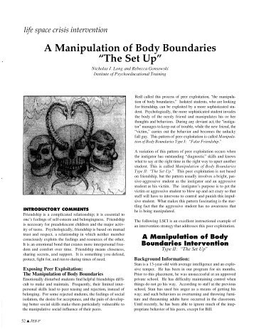 A Manipulation of Body Boundaries - Reclaiming Children and Youth