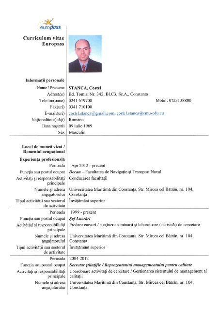 CV - Costel Stanca.pdf - Universitatea Maritimă