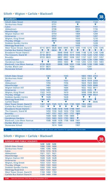 Silloth • Wigton • Carlisle • Blackwell Silloth • Wigton ... - Stagecoach