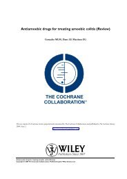 Antiamoebic drugs for treating amoebic colitis - The Cochrane Library
