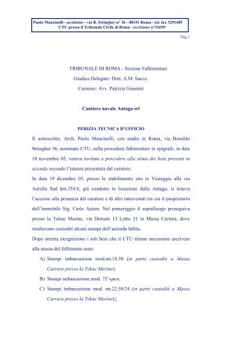 TRIBUNALE DI ROMA - Sezione Fallimentare Giudice Delegato ...