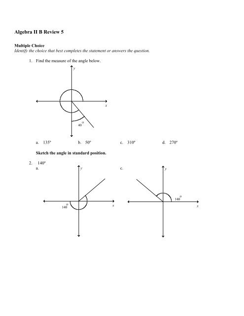 Algebra Ii B Review 5 Southgate Schools