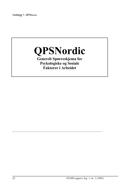 QPS Nordic - Stami