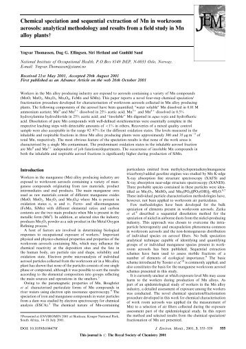 Chemical speciation and sequential extraction of Mn - International ...