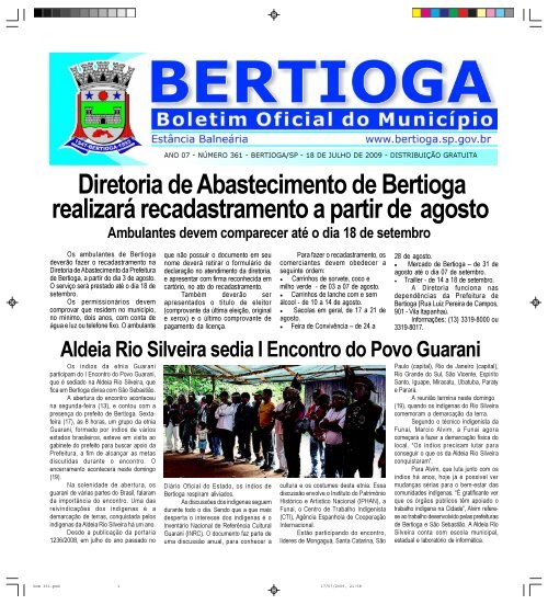 361 - Prefeitura do Município de BERTIOGA. - Governo do Estado ...