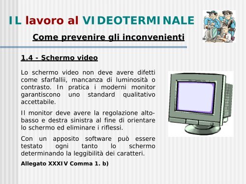 IL lavoro al VIDEOTERMINALE - Test sulla sicurezza - Università ...