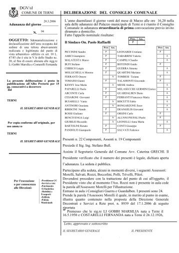 Scarica deliberazione - Comune di Terni