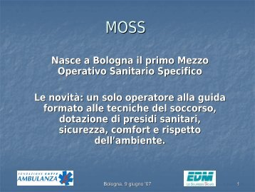 MOSS, mezzo operativo sanitario specifico. - Fondazione Catis