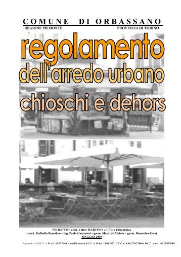 Regolamento per l'Arredo Urbano - Chioschi e Dehors