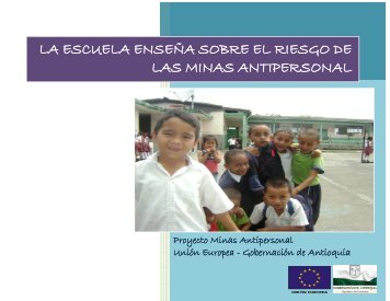 la escuela enseña sobre el riesgo de las minas antipersonal