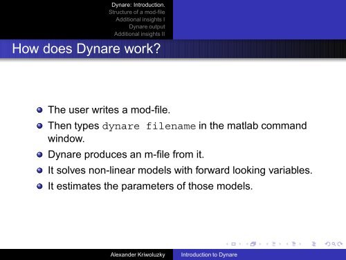 Introduction to Dynare