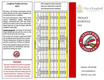 TROLLEY SCHEDULE 2013 - City of Langford