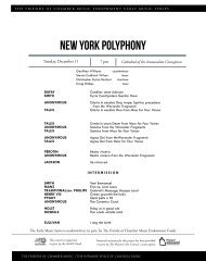 New York Polyphony - The Friends of Chamber Music