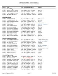 SPRING 2013 FINAL EXAM SCHEDULE - Carnegie Mellon University