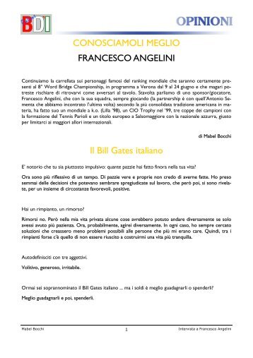 Conosciamili meglio: Francesco Angelini