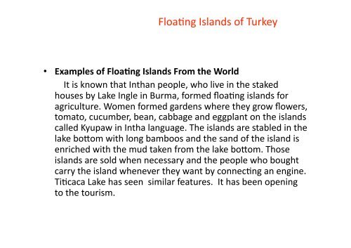 Floating Islands of Turkey