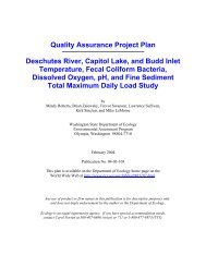 Deschutes River, Capitol Lake, and Budd Inlet Temperature, Fecal ...