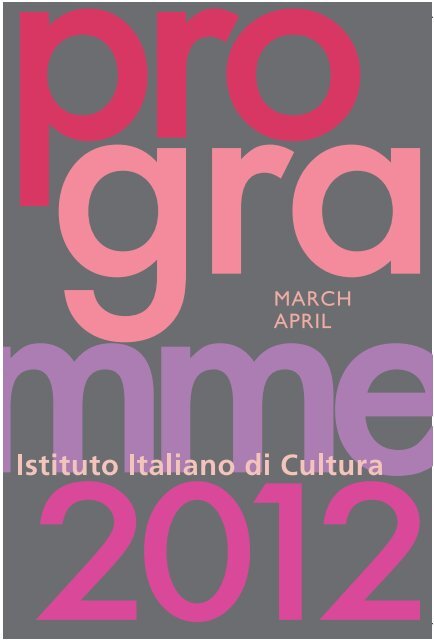 MARCH APRIL - Italian Cultural Institute in New Delhi