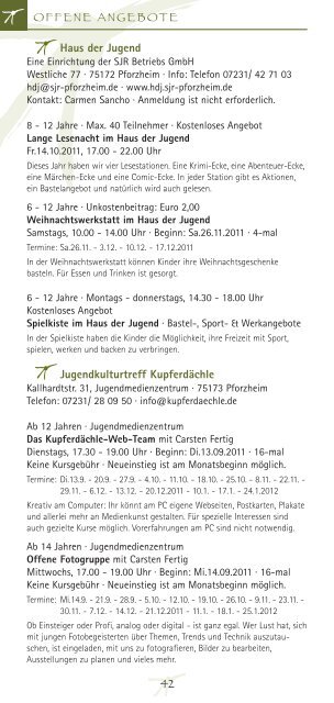 September '11 - Januar '12 - Kunstverein Pforzheim im ...