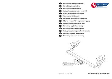 Fiat Sedici, Sedici 16 / Suzuki SX4 Montage- und Betriebsanleitung ...
