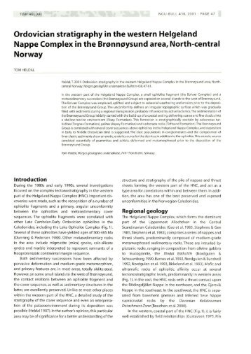 Ordovician stratigraphy in the western Helgeland Nappe ... - NGU