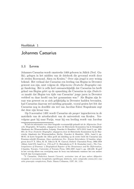 De Dialectica van Johannes Caesarius (ca. 1468 – 1550)