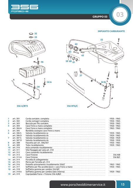 C A T A L O G O parti di ricambio - Porsche OldTimer Service