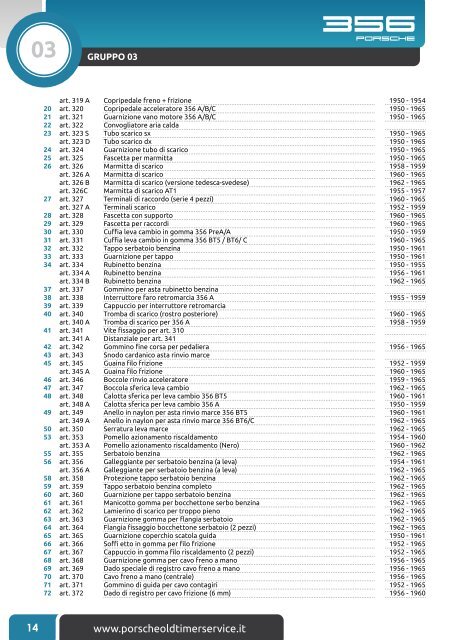 C A T A L O G O parti di ricambio - Porsche OldTimer Service